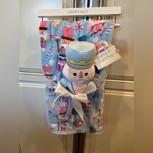 Logan & Lilly Nutcracker Baby’s First Christmas Throw/Blanket and Plush Doll